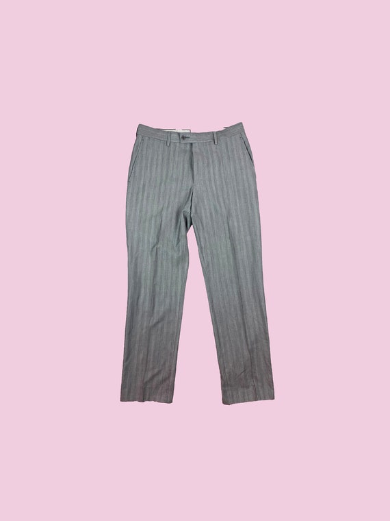 Versace Classic Elegant Gray Silk Pants - image 1