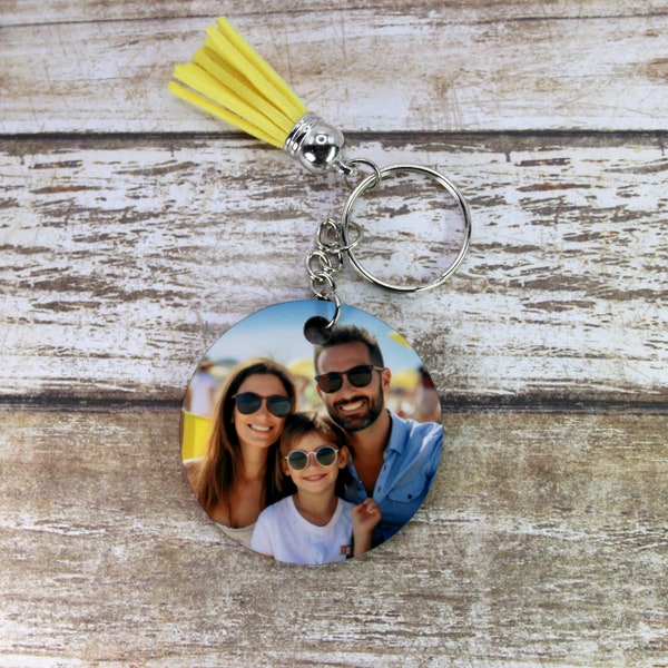 Personalized photo keychain, Custom picture keychain, Double Sided, Personalized gift, Family photo, pet gift, vacation memory keychain