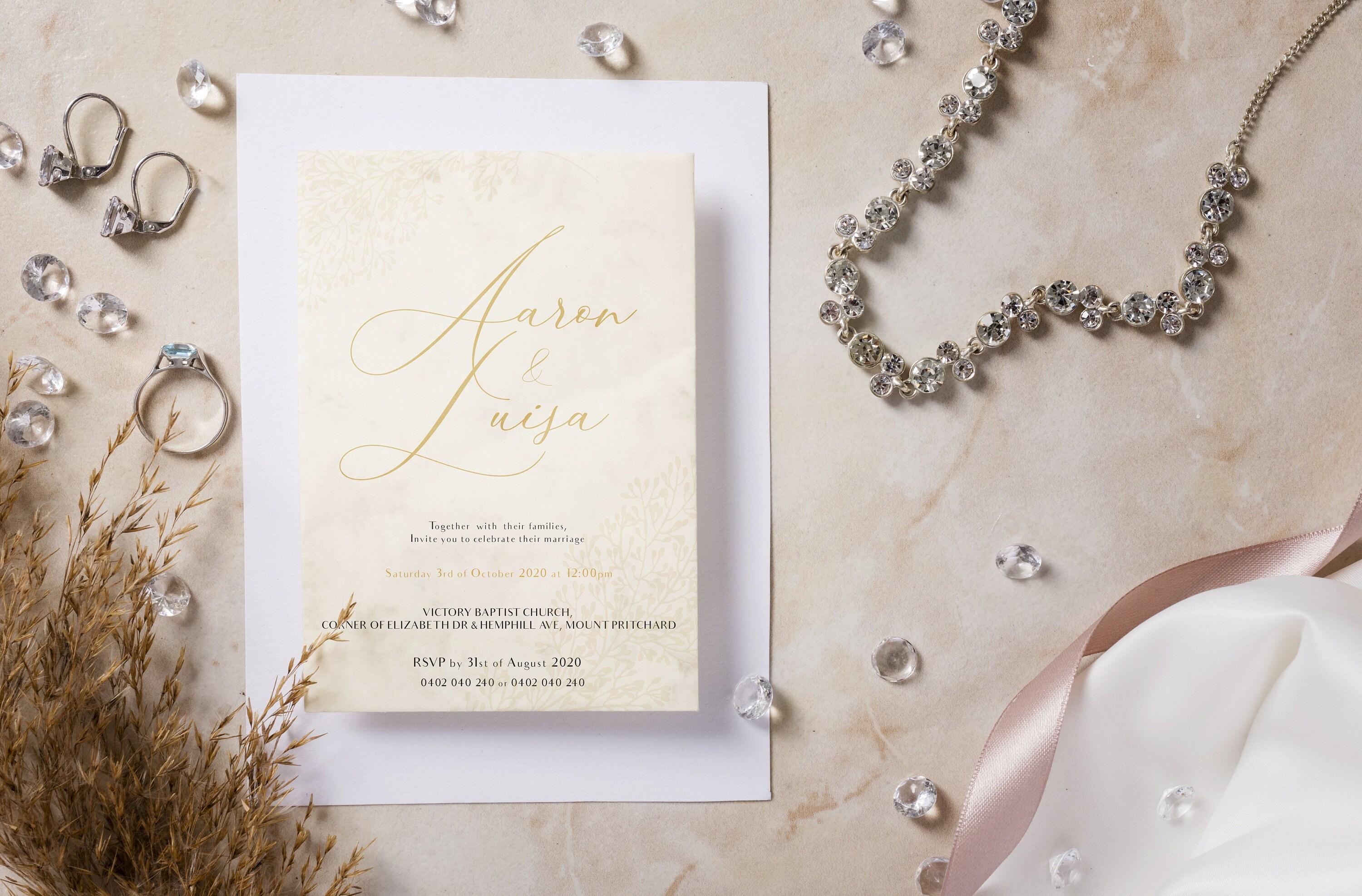 Invitaciones simples de boda y recepción Etsy