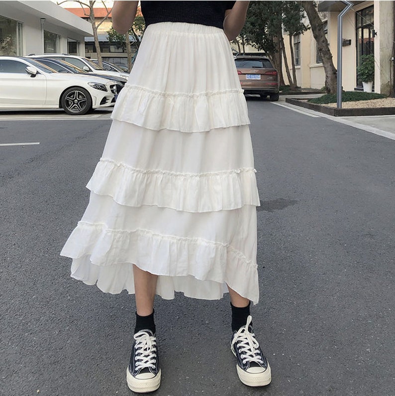 Beauty White Long Skirts Women/ Maxi Skirt/ Goth Lolita/ | Etsy