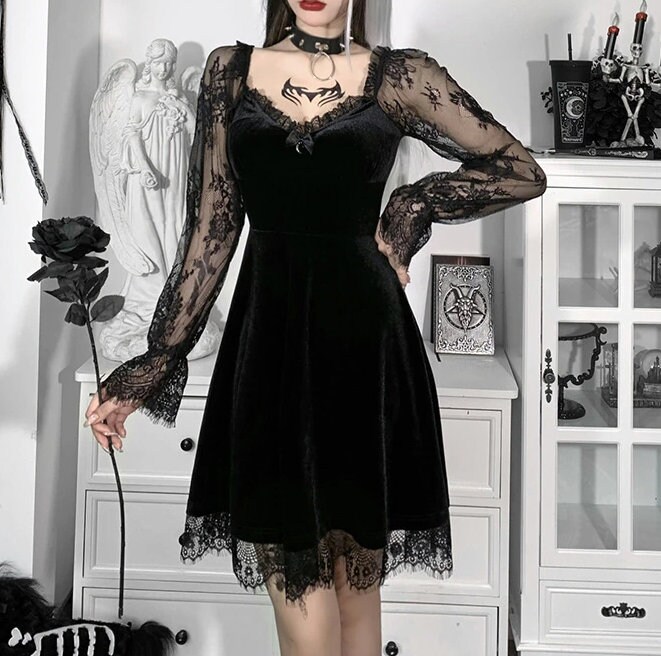 Long Gothic Dress - Etsy