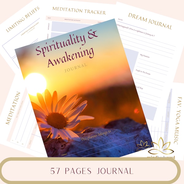 Spiritual Awakening Bundle, Spiritual Journal Kit, Meditation Journal, Meditation Guide, Chakra Healing & Balancing, PLUS Guided meditation