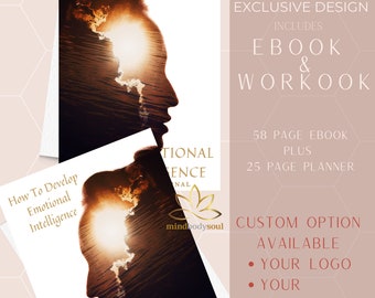 Emotional Intelligence Planner + eBook  Printable, A4, Create Happier Relationships, Self Awareness, Improve People Skils .. Done For You