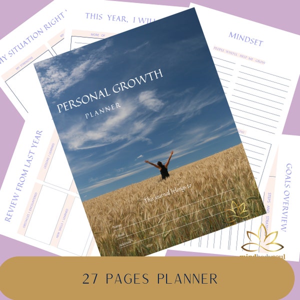 Personal Growth Planner + Guided Meditation  - Made By Therapist with 30 + Years Experience - Done For You Content