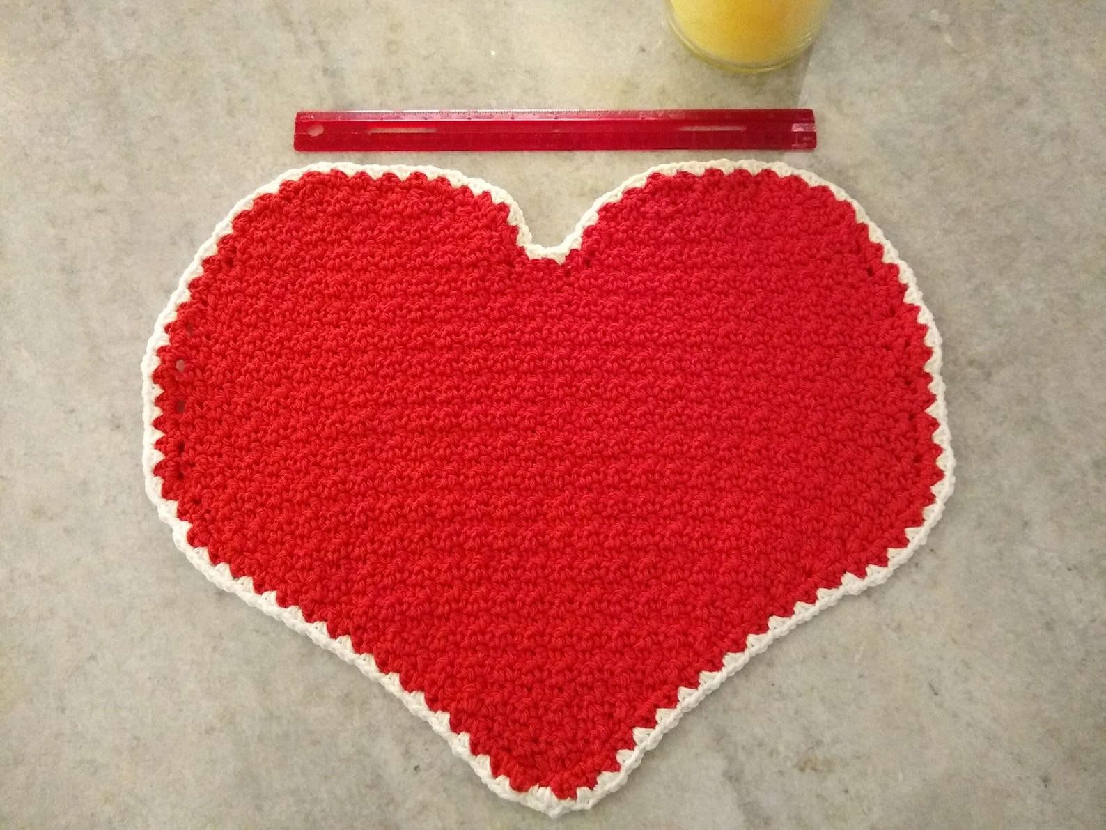 Hand made Crochet Valentines Heart Placemat Etsy