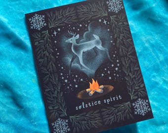 Solstice Spirit winter Yule card - witchy solstice