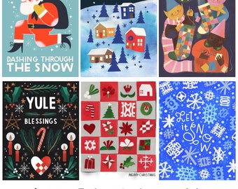 6 Winter Holiday Card Pack | Christmas Yule Snow 2022