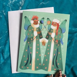 Carte de vœux Solstice des fées vertes