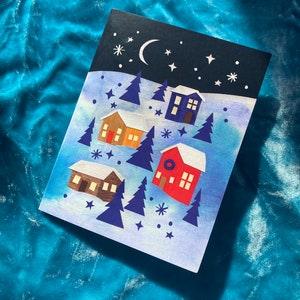 Carte de vœux Snowy Winter Homes