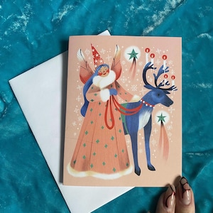 Pink Fairy Solstice Greeting Card