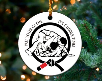 Personalized Male Jiu Jitsu Ornament, Jiu Jitsu Christmas Ornament, Personalized Jiu Jitsu Ornament,Ceramic Ornament,Xmas Ornament