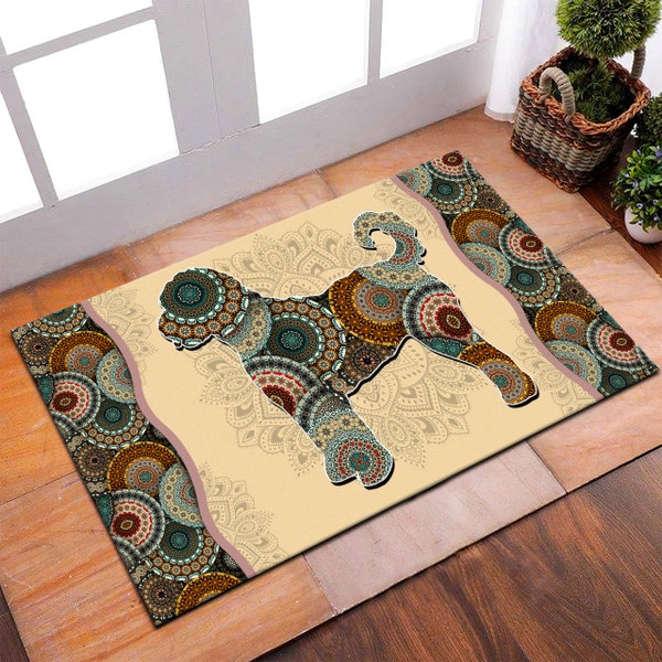 Vintage Tribal Goldendoodle Rug, Aesthetic Goldendoodle Doormat, Goldendoodle Mat, Perfect Gift For Dog Lovers, Aesthetic Dog Welcome Mat