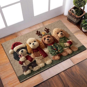 Xmas Cockapoo Mat, Cute Cockapoo Dog Gifts Doormat Christmas, Cockapoo Dog Lover Gift, Xmas Dog Doormat, Xmas Gifts