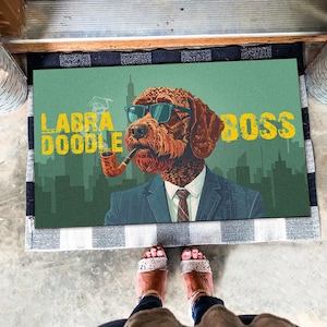 Labradoodle Boss Doormat, Labradoodle Rug, Labradoodle Doormat, Labradoodle Lover Gifts, Labradoodle Dog Gift, Labradoodle Mat Home Decor