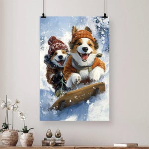 Collie Hund Leinwand Poster Geschenk, Lustiger Hund Poster Geschenk, Hunde Liebhaber Geschenk, Winter Urlaub Geschenke, Weihnachtsgeschenke