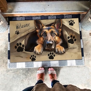 German Shepherd Doormat, German Shepherd Mat, Gift For German Shepherd Lovers, Dog Doormat, Rug For Home Decor, Housewarming Gift