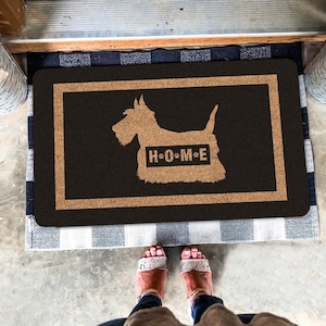 Scottish Terrier Doormat,  Scottish Terrier Dog Mat, Home Doormat, Dog Doormat, Dog Lover Gift, Dog Mom Gift, Indoor Outdoor Mat, Home Decor