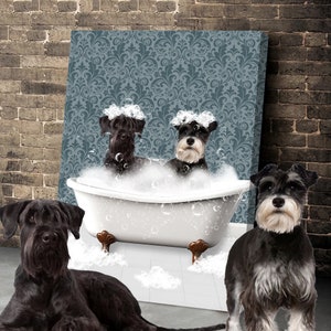Personalized Cat Dog in Bathtub, Custom Pet Portrait from photo, Custom Dog or Cat in Tub, Pet Bathroom Art, Pet Gifts, Pet Illustration
