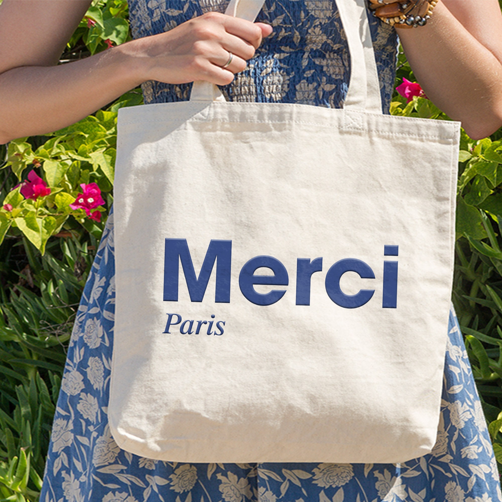 Merci Paris Tote Bag Aesthetic Paris Tote Bag Paris Stytish 