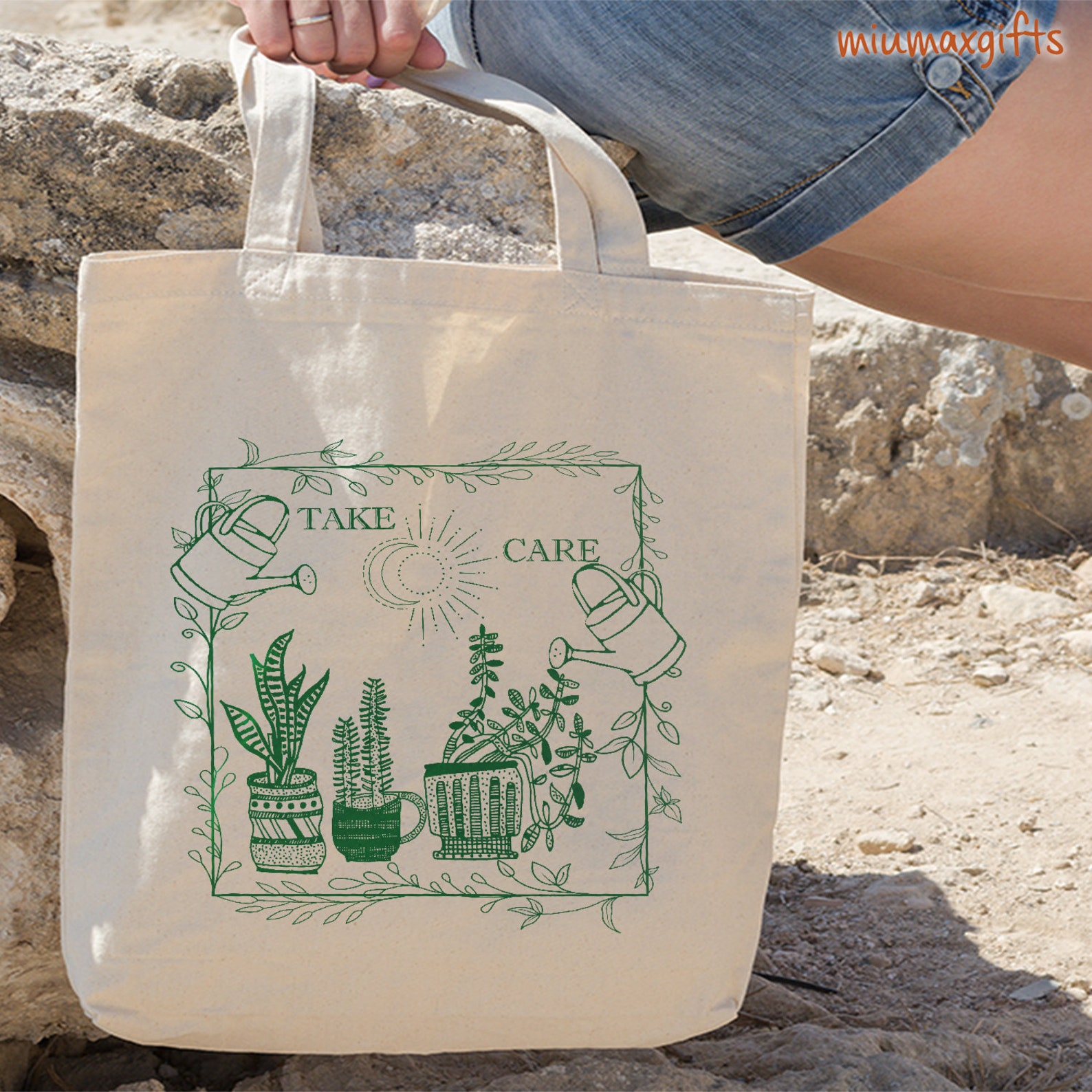 Green Garden Tote Bag Green Plant Tote Bag Cultivate Bag Etsy