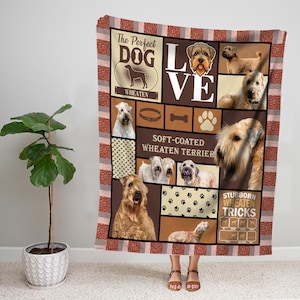 Soft-coated Wheaten Terrier Blanket, Dog Sherpa Blanket, Dog Fleece Blanket, Baby Blanket, Dog Lover Gift, Gift For New Mom, Christmas Gifts
