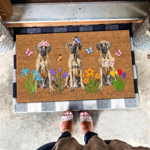 Great Dane Mat, Cute Great Dane Doormat, Great Dane Dog Lover Gift, Dog Doormat, Spring Gifts, Summer Gifts
