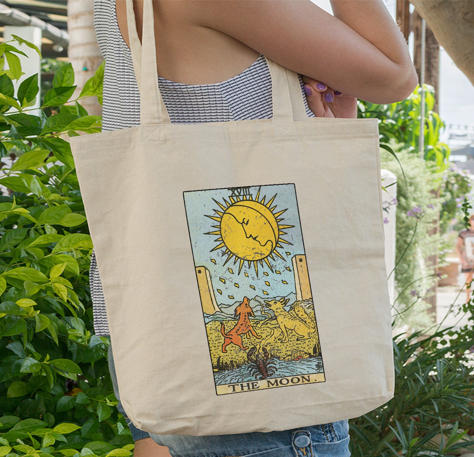 Moon Tote Bag, Natural Beige Tote Bag, La Lune Accessories, Celestial,  Tarot, Shopping Bag