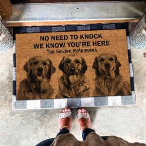 Custom Golden Retriever Doormat, Personalized Golden Doormat, Custom Dog Doormat, Golden Retriever Dog Portrait Doormat, Custom Any Breeds