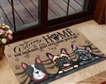French Bulldog Doormat, Personalized Dog Doormat, Welcome To Our Home Dog  Mat, Custom Dog Mat, Dog Rug, France Bulldog Gift