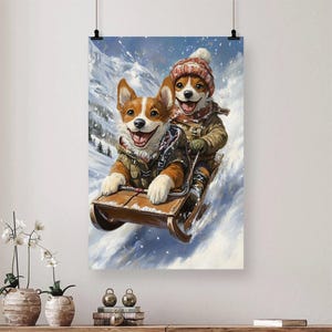 Basenji Dog Canvas Poster Gift, Funny Dog Poster Gift, Dog Lover Gift, Winter Holiday Gifts, Christmas Gifts