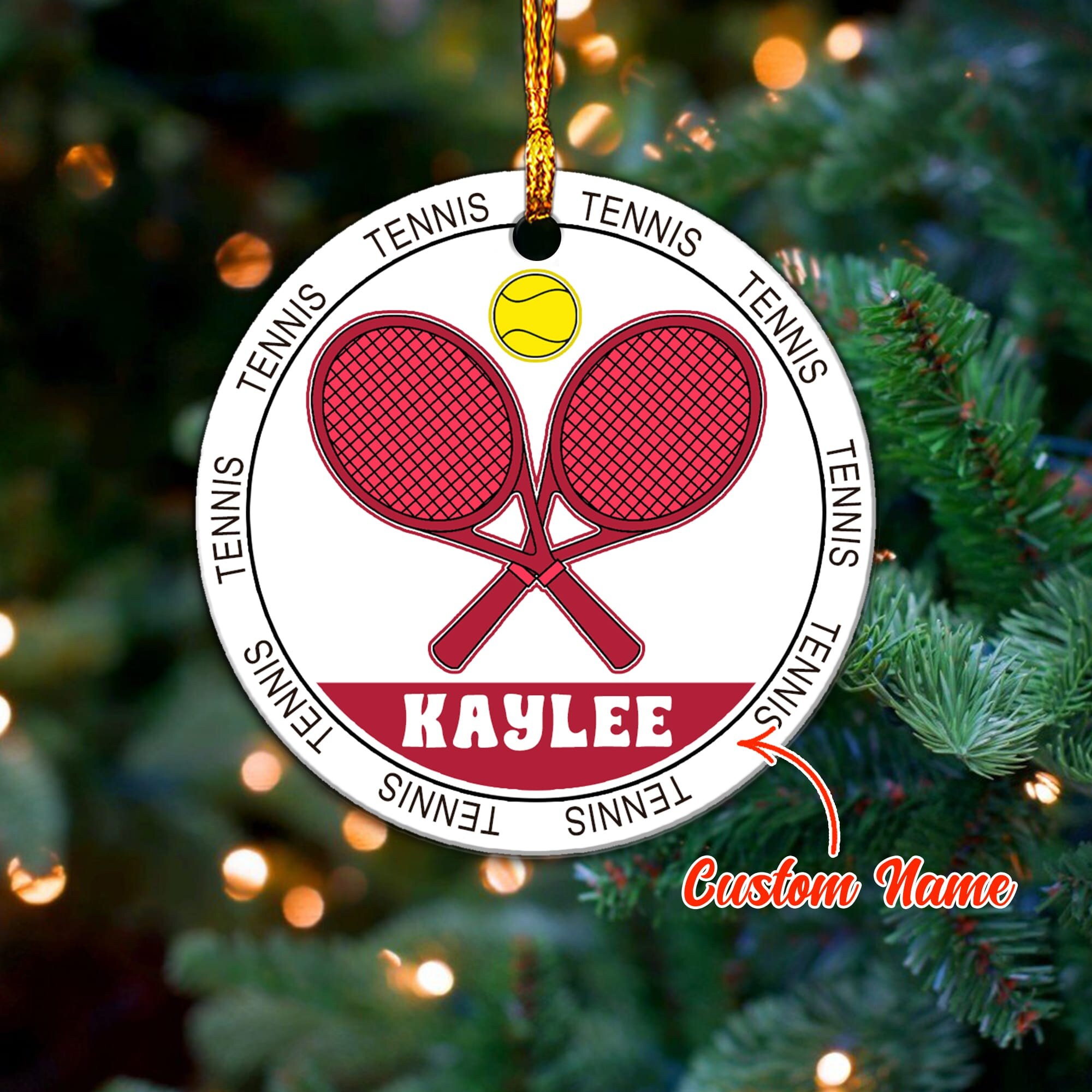 Personalized tennis christmas ornaments Clearance