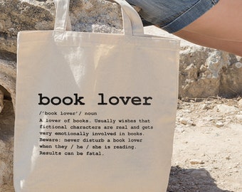 Book Lover Dictionary Definition Tote Bag, Bookworm Tote Bag, Book Lover Bag, Library Tote Bag, Gift For Book Lover, Gift For Reader