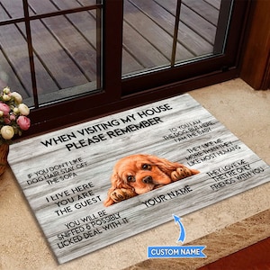 Cocker Spaniel Doormat, Cocker Spaniel Rug, Visiting My House Mat, Perfect Gift For Dog Lovers, Dog Rug, Mat For Home Decor, Funny Mat