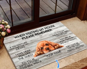Cocker Spaniel Doormat, Cocker Spaniel Rug, Visiting My House Mat, Perfect Gift For Dog Lovers, Dog Rug, Mat For Home Decor, Funny Mat