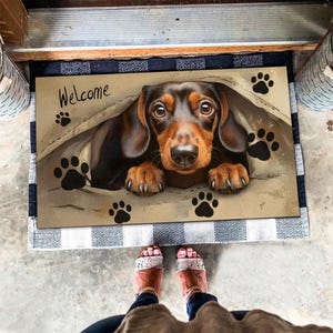 Dachshund Doormat, Dachshund Mat, Dachshund Rug, Gift For Dachshund Lovers, Dog Doormat, Rug For Home Decor, Housewarming Gift