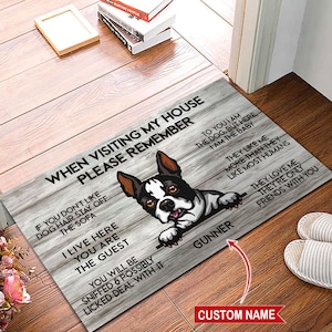 Boston Terrier Mat, Boston Terrier Doormat, Boston Terrier Rug, Funny Doormat, Perfect Gift For Dog Lovers, Dog Rug, Housewarming Gift
