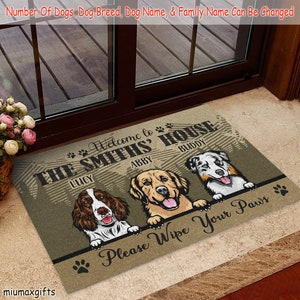 Golden Retriever Doormat, Wipe Your Paw Doormat, Golden Retriever Rug, Perfect Gift For Dog Lover, Housewarming Gift, Doormat For House