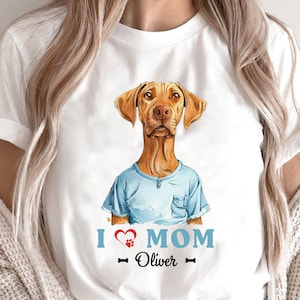 Rhodesian Ridgeback Shirt, Rhodesian Ridgeback Dog Mom Shirt, Gift For Dog Mom Tee, Dog Lover Shirt, I Love Mom T-shirt, Mom Gifts For Her