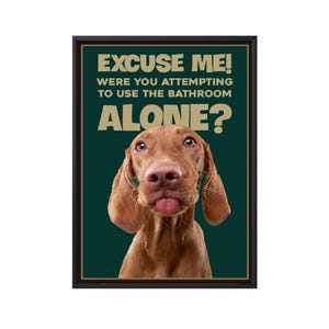 Vizsla Dog Canvas, Funny Dog Poster, Vizsla Wall Art, Funny Dog Wall Art Gifts, Bathroom Toilet Decor, Dog Lover Gifts