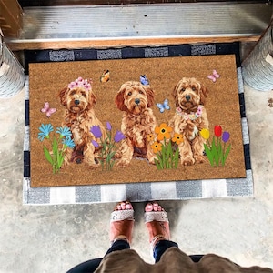 Goldendoodle Mat, Cute Goldendoodle Doormat, Goldendoodle Dog Lover Gift, Dog Doormat, Spring Gifts, Summer Gifts