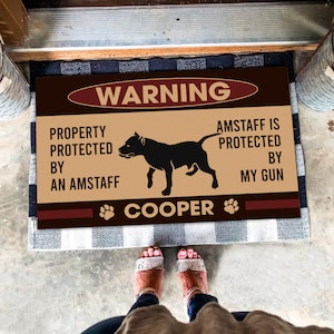 Custom American Staffordshire Terrier Doormat, Personalized Doormat, Custom Amstaff Dog Doormat, American Staffordshire Terrier Lover Gift
