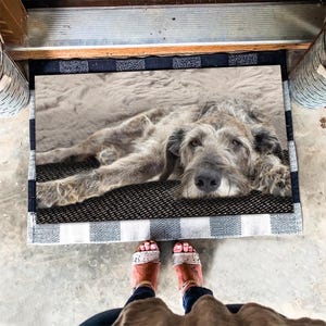 Irish Wolfhound Rug, Irish Wolfhound Doormat, Wolfhound Mat, Dog Lover Gifts, Wolfhound Dog Welcome Mat