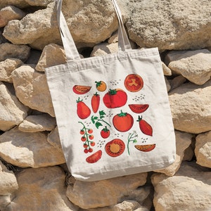 Tomato Tote Bag Cute Tote Bag Tomato Bag Fruit Cottage Tote Aesthetic Bag Fruit Cottagecore Market Bag Vegetable Shoulder Bag Shopping Bag