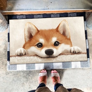 Shiba Inu Doormat, Shiba Inu Mat, Dog Lover Gift, Gift For Dog Lovers, Dog Dad Gift, Gift For Dad, Dog Mat
