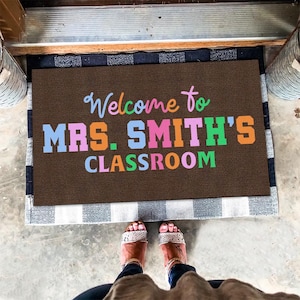 Personalized Teacher Classroom Doormat, Classroom Doormat, Custom Classroom Welcome Mat, Teacher Gifts, Classroom Mat, Back To School Gifts
