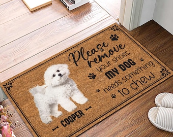 Custom Bichon Frise Doormat, Bichon Frisé Lover Gift, Bichon Frisé
