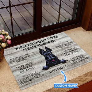 Scottish Terrier Doormat, Scottish Terrier Mat, Scottish Terrier Rug, Visiting  My House Mat, Perfect Gift For Dog Lovers, Housewarming Gift
