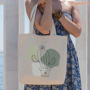 Cactus Sage Green Y2K Tote Bag Plant Abstract Art Bag Sage - Etsy