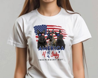 Scottish Terrier Shirt, Scotland Terrier Tee, Dog Mom Shirt, Scotty Lover Gift, Independent Day Gift, 4 of July Gift, Patriotic Women Shirt