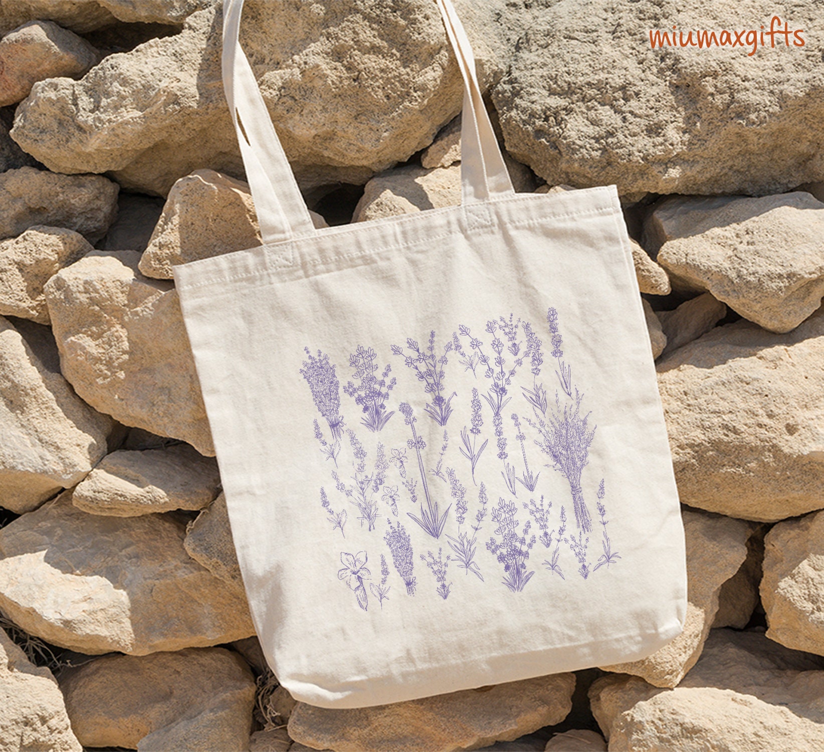 Lavender Tote Bag Abstract Flowers Tote Bag Floral Tote Bag - Etsy
